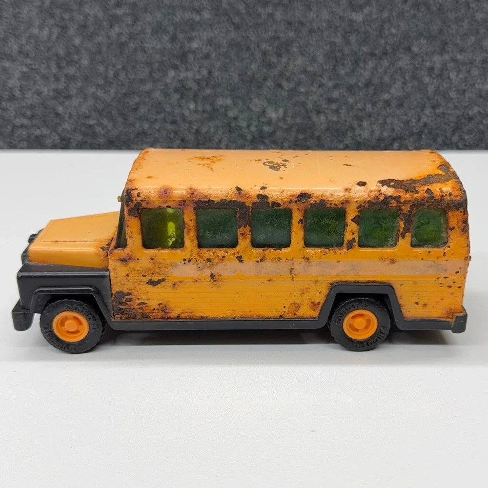 Vintage Buddy L School Bus Toy Pressed Steel Yellow Made in Japan Rustic Patina